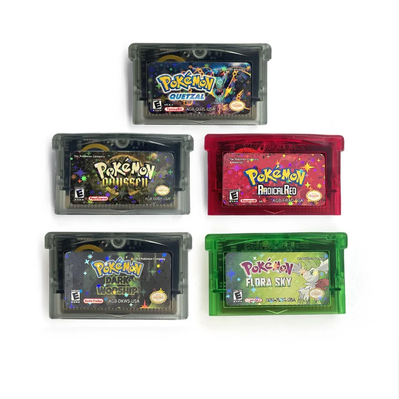 Cartucho de Juego GBA USA ESP Pokémon Quetzal Odyssey Radical Red Dark Worship Flora Sky Scorched, Tarjeta ROM Hack, Inglés, Español
