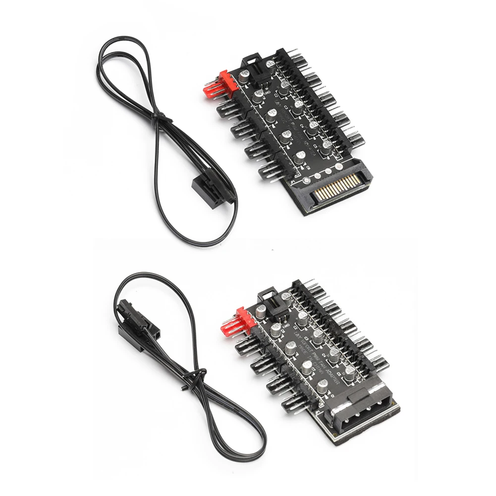 PC 1 إلى 10 4Pin PWM مراوح التبريد HUB SATA Power/Large 4D Port Cooler Splitter تمديد محول سرعة المراقب المالي SATA/4D Pin