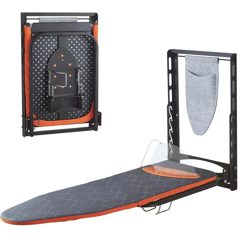 

Настенная гладильная доска с держателем для утюга, компактное крепление 42X14, складная гладильная доска для небольших помещений, экономия места с Co