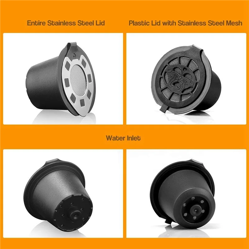 A97T 15 Pcs Coffee Filters For Nespresso Stainless Steel Mech Refillable Coffee Capsule Pod Dripper Basket Cup Cafeteira