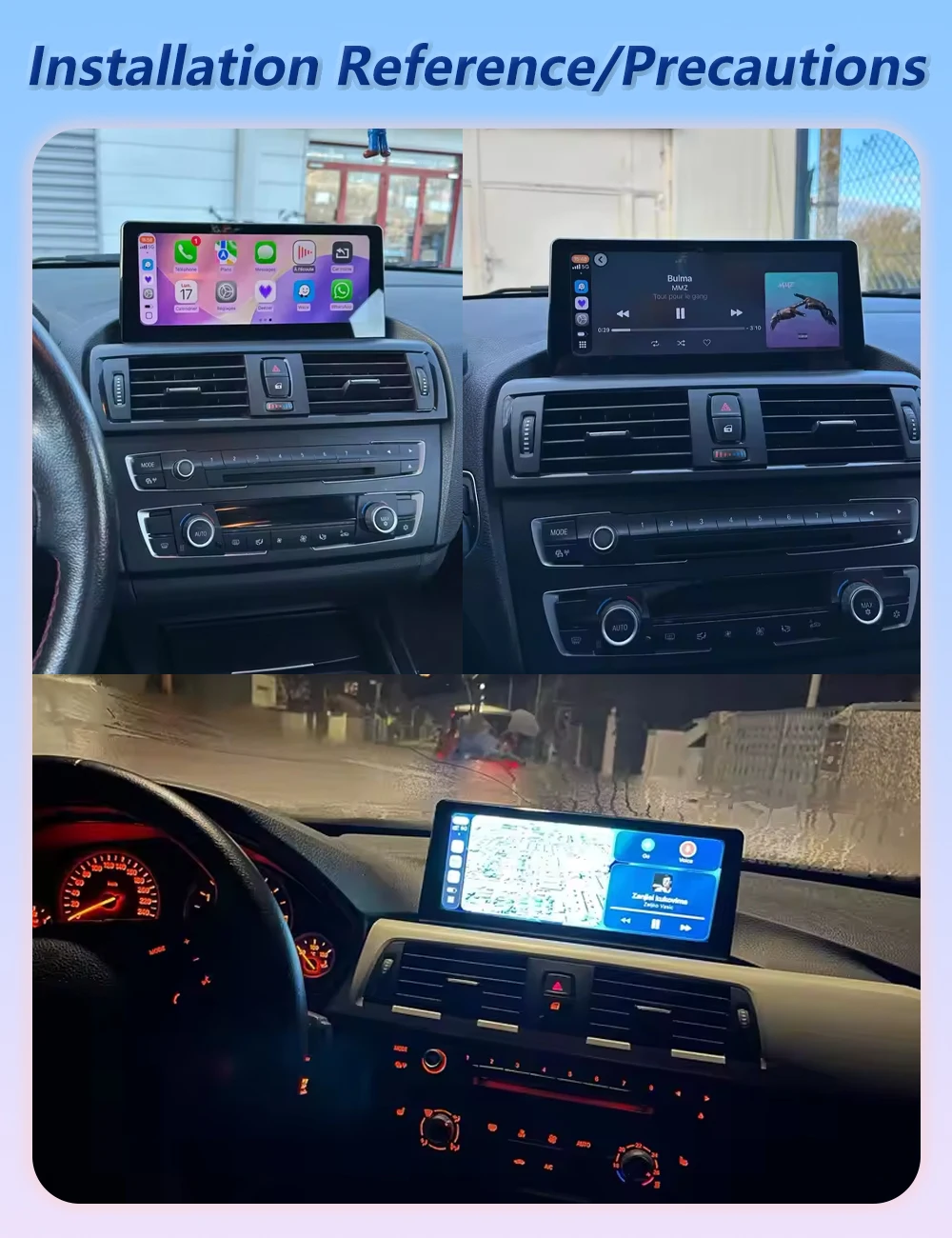 Wireless Android Auto Carplay For BMW 1 2 3 4 Series F20 F21 F22 F30 F31 F32 F33 NBT EVO 2012-2019 Multimedia Navigation Screen