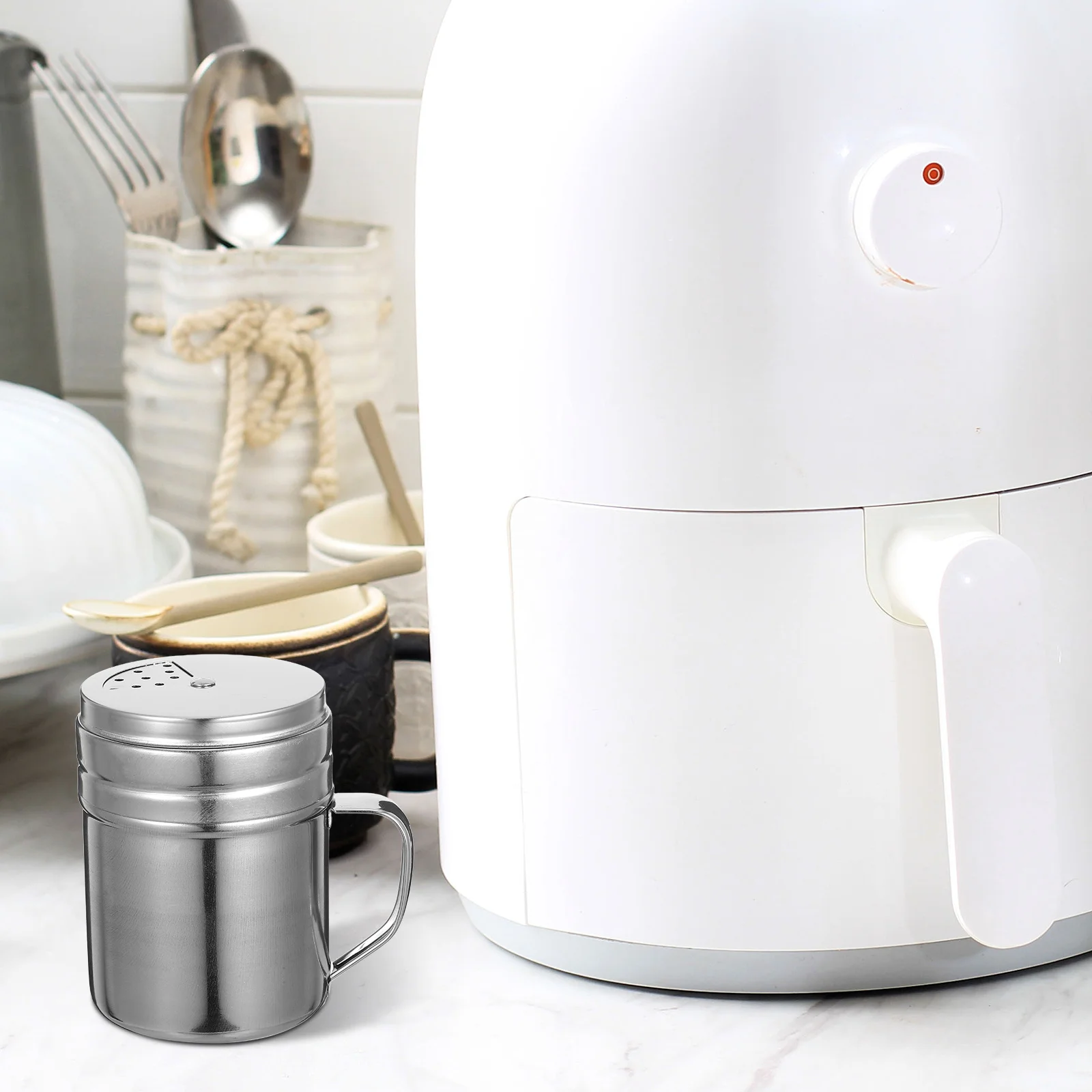 

3Pcs Stainless Steel Seasoning Shaker Set Rotatable Spice Dispenser Handle Kitchen Universal Bottle Seasoning Box Ground Pepper