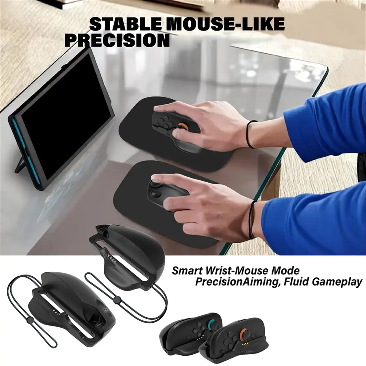 For Switch 2 Gaming Mouse Grip - Ergonomic Controller Accessory to Reduce Fatigue During Extended Gameplay