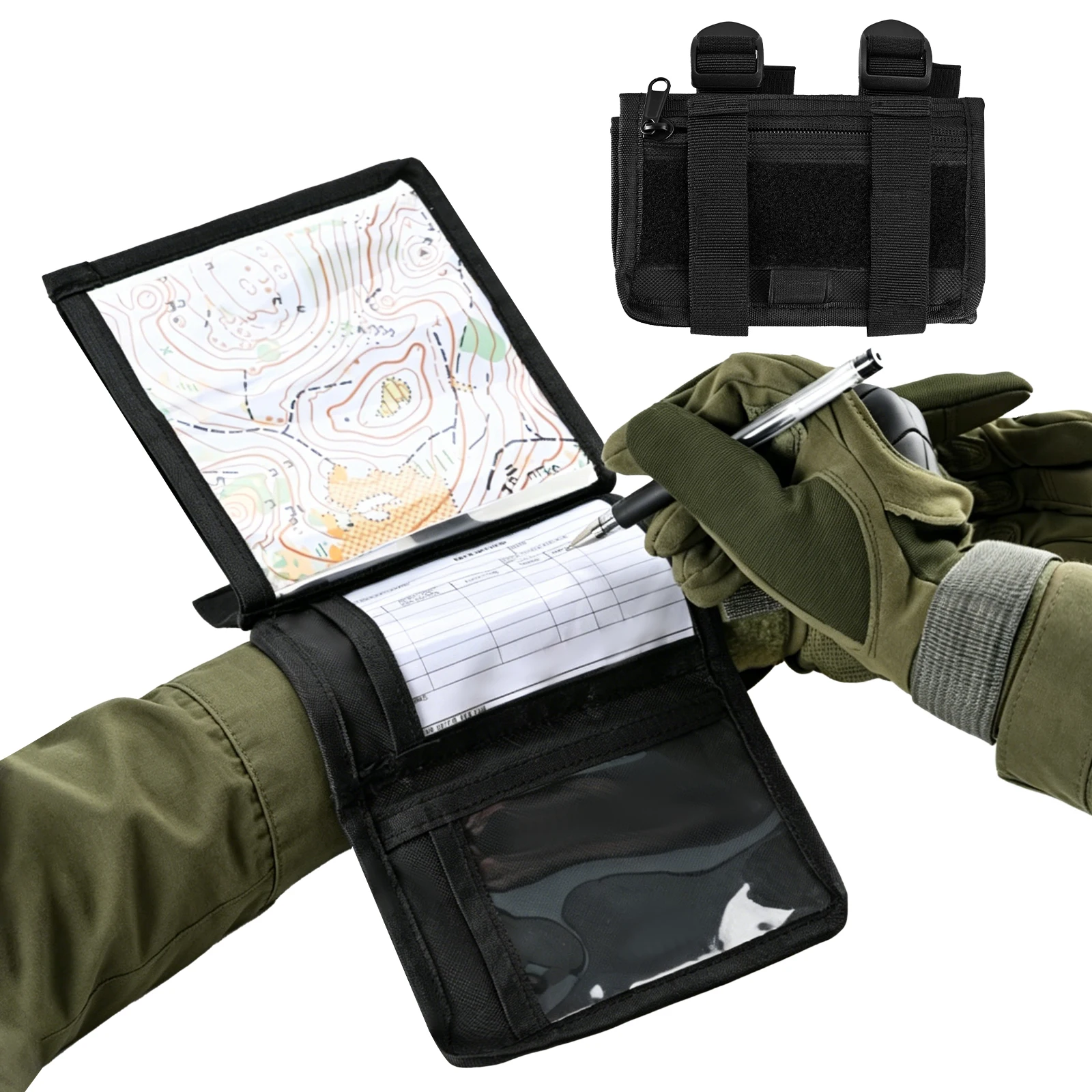 Tactical Wristband for Maps Pouch Wrist Map Holder Adjustable Breathable Wrist Map Sleeve for Hunting Rescue Field Measurement