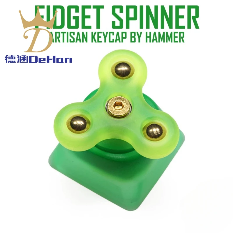 HAMMER FIDGET SPINNER ARTISAN KEYCAP Compatible with Cherry MX switches and clones Resin body black yellow green blue red pink