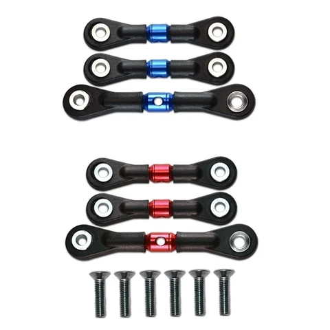 Tamiya TT-02 TT-02T TT02 TT02T 1/10 RC 자동차 업그레이드 부품 액세서리 용 3pcs 스티어링 링크로드 서보로드