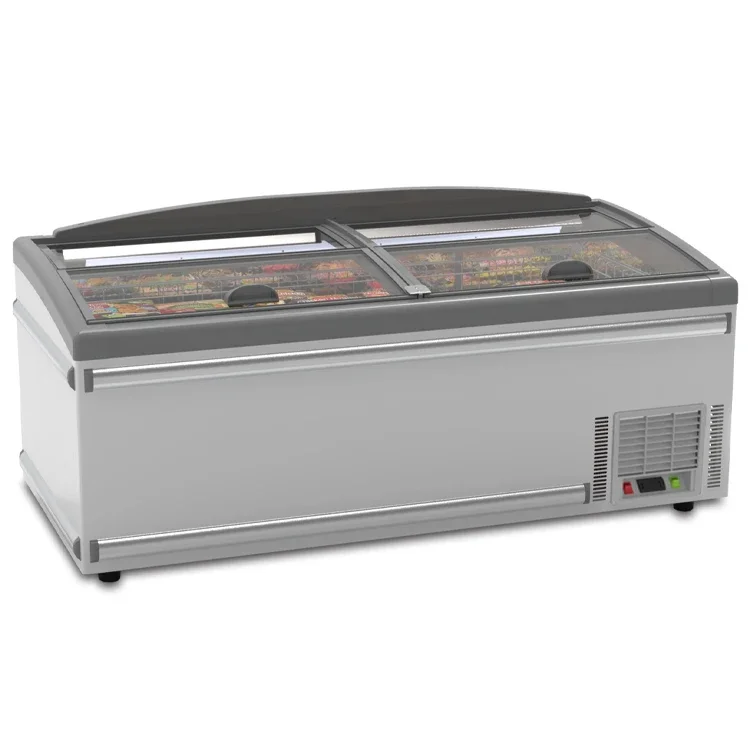 Commercial supermarket refrigerator island freezer freezer refrigerator