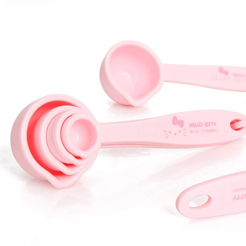 Hello Kitty printed measuring spoon set cute cartoon kitchen baking spoon for daily use with double-sided scale for cooking view 4
