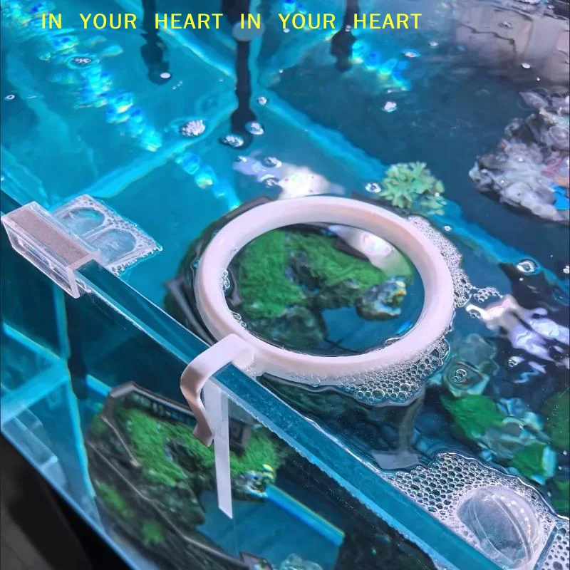 【X】Fish Tank Floating Feeder Ring Anti-Scatter Design for Multiple Water Level Compatibility