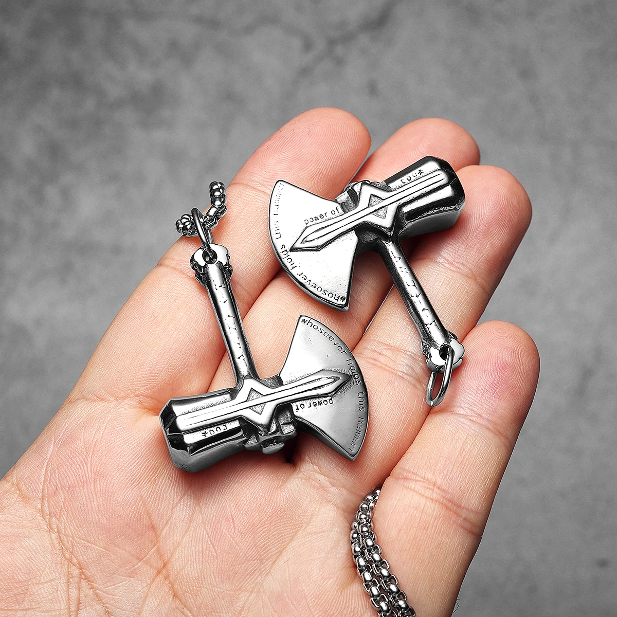 Powerful Axe Stainless Steel Unique Jewelry Men Necklaces With Pendant For Male Women Punk Hip Hop Accessories Gifts Wholesale
