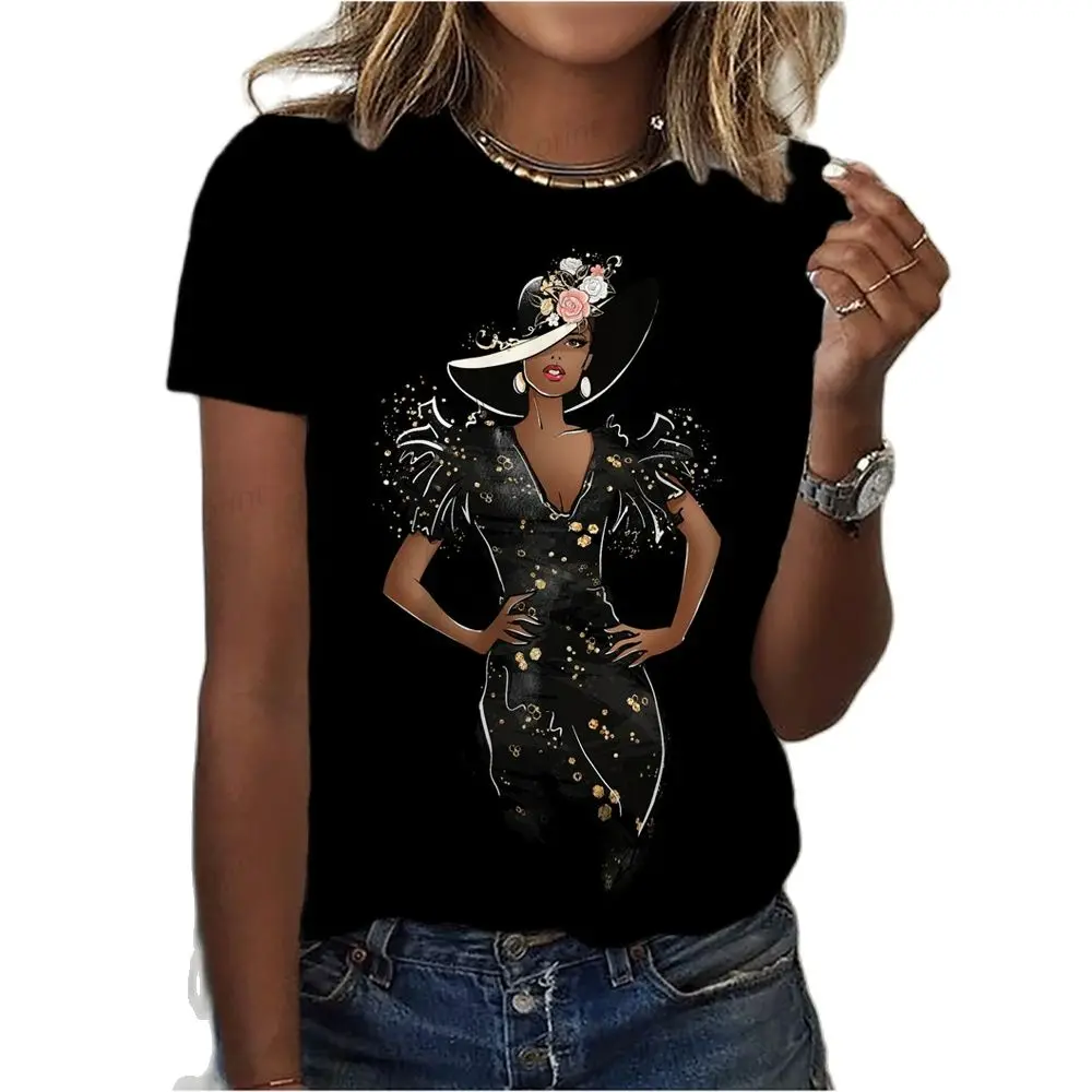 

Vintage Woman Face Women's T Shirt Tops O Neck Casual Short Sleeve Pullover Summer Female Harajuku Punk Streetwear