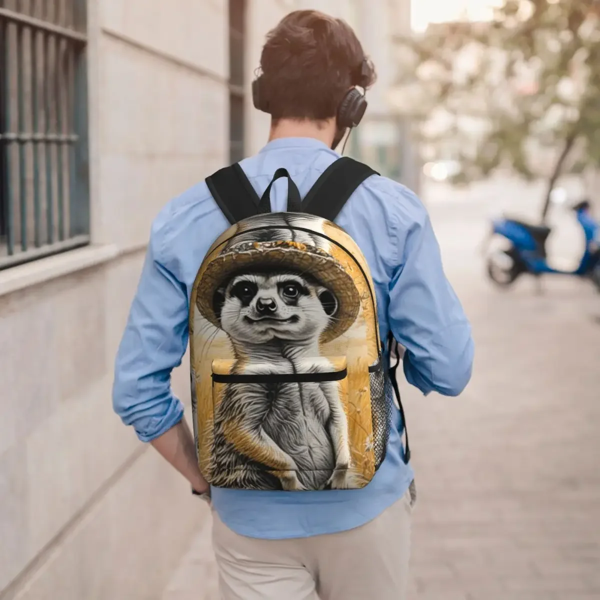 Adorable Meerkat Realistic Student Backpack School Bag Hiking Travel Daypack for Men Women Bookbag Shoulder Bags