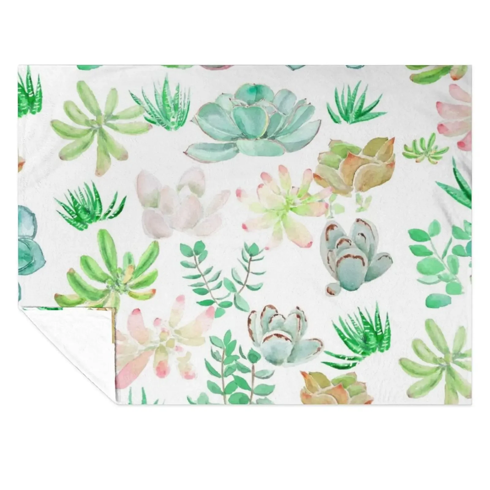 

colorful botanical succulents watercolor collection 2020 Throw Blanket Heavy Flannels sofa bed Single Blankets