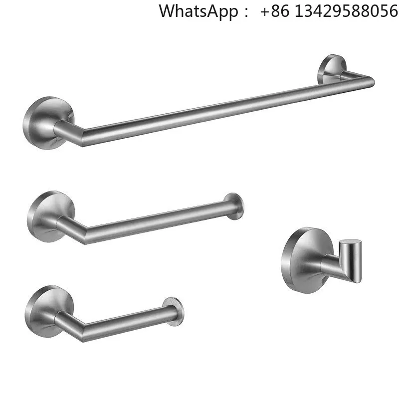 

Weihao Modern Style Brushed Nickel Towel Holder Stainless Steel Towel Rack Wall-Mounted Towel Bar Set Bathroom