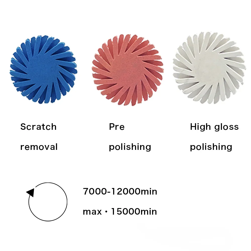 3 Box Dental Rubber Polisher Composite Resin Polishing  Disc 14mm Wheel 3 Colors Spiral Flex Brush