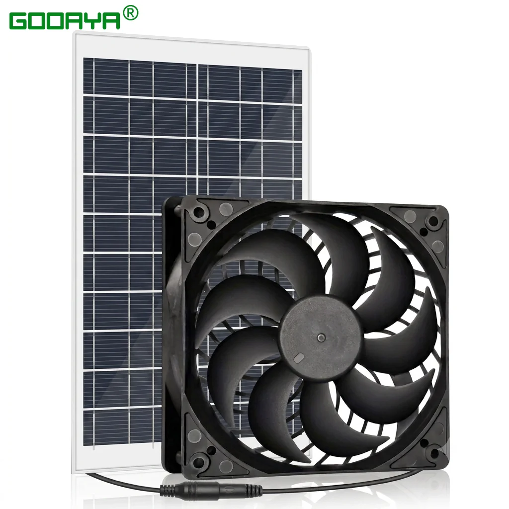 Solarventilator, Solarladegerät, tragbarer Abluftventilator, solarbetriebener Ventilator, Luftabsauger für Hundehütten, Hühnerställe, Schreibtischventilator