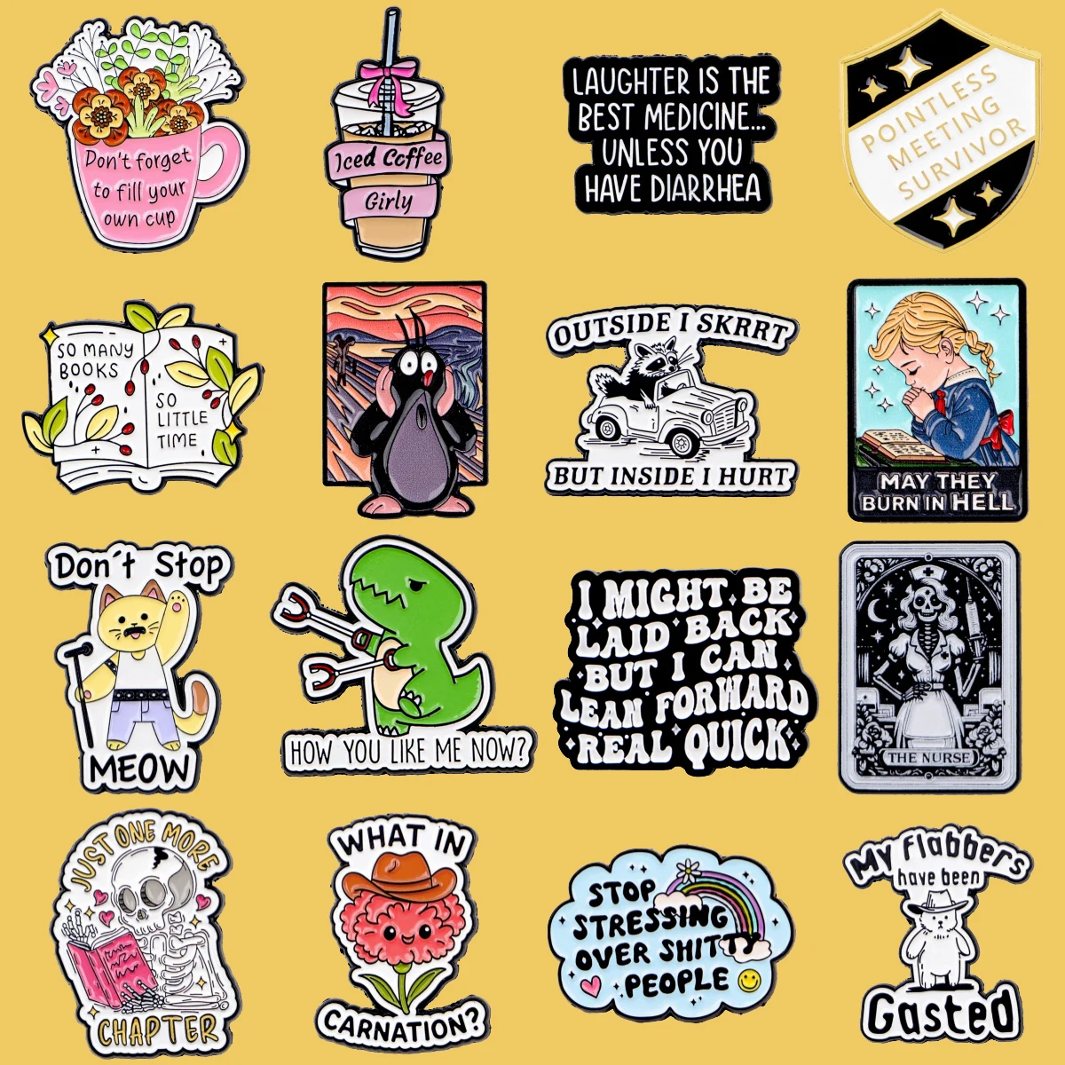 Pin esmaltado de café helado, broches con citas humorísticas para mujer, Pin de solapa para cuello, mochila, bolsos, insignias, regalos de fiesta, accesorios de ropa