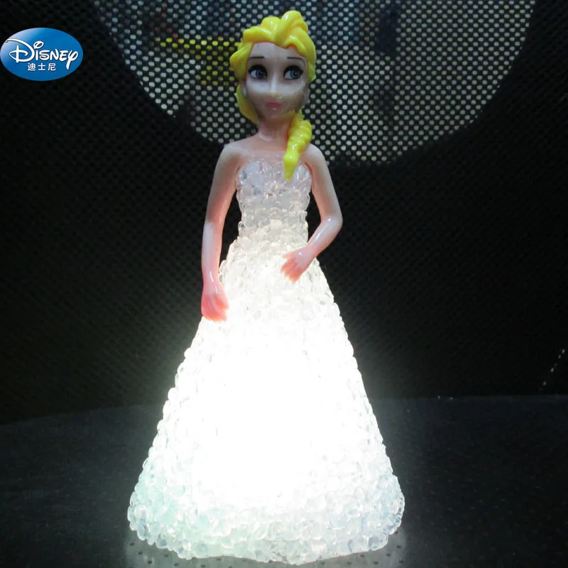 Disney Frozen Elsa Action Princess crystal doll with LED light girl Anna Toy Figures