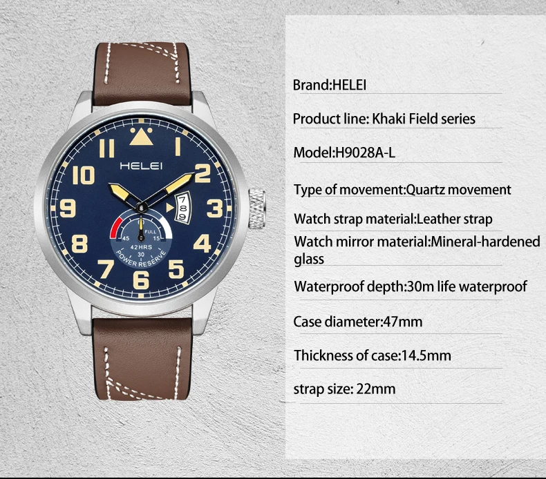 ساعة يد بسوار من الجلد الطبيعي للرجال ، ساعة كوارتز رياضية غير رسمية ، تاريخ ، موضة جديدة