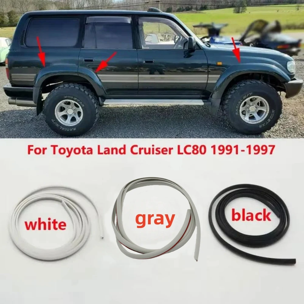 

1.7M For Toyota Land Cruiser LC80 4500 1991-1997/Prado LC95 3400 Side Fender Flares Wheel Arches Rubber Sealing Strip Sticker