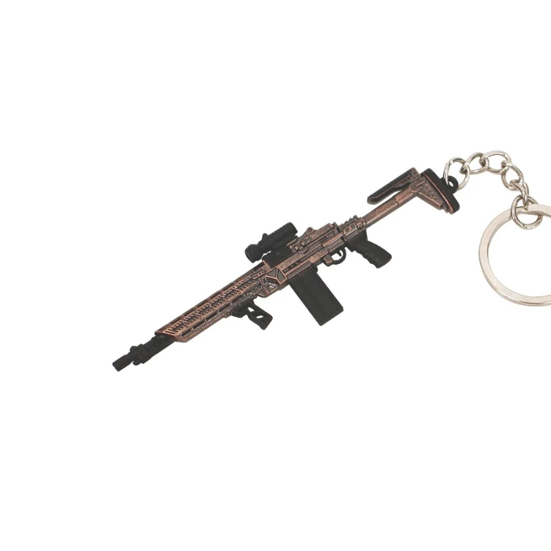 9cm/3,54 cala Arena Breakout Gun breloki seria Mini MK14 strzelanka strzelanka gra peryferyjna metalowa mała zabawka pistolety wisiorek Model broni