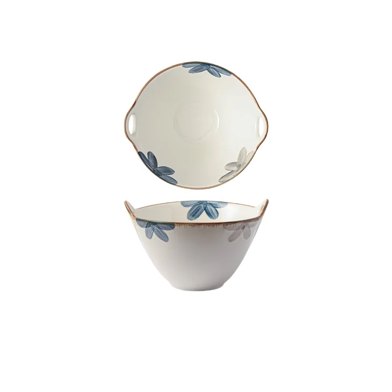 

Underglaze color Japanese-style ramen bowl with holes Creative noodle soup bowl Household tableware