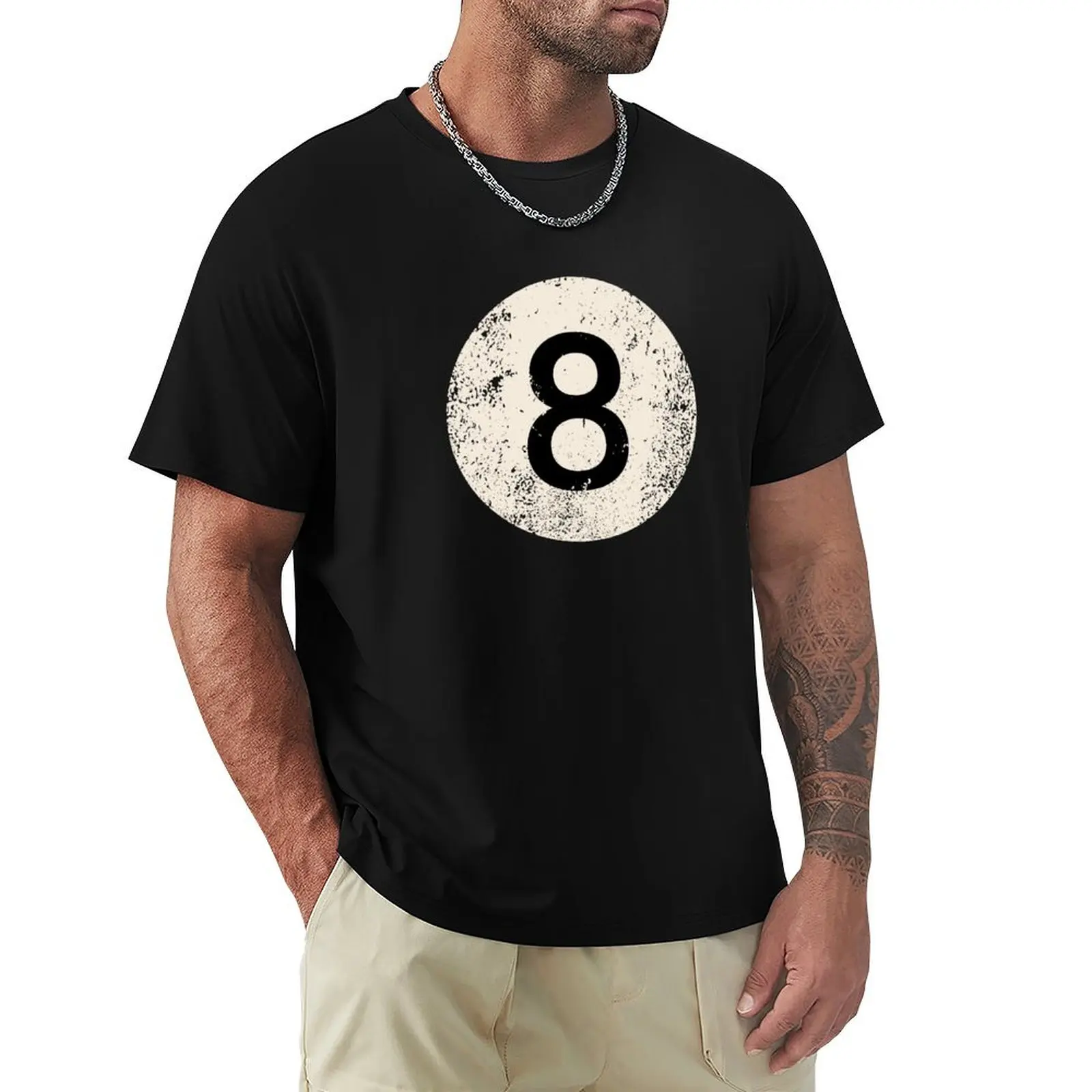 

Black pool billiard ball number 8 Pool 8 Ball vintage T-Shirt man clothes korean fashion shirts men graphic