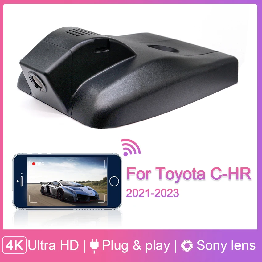 Dash Cam for Toyota C-HR CHR 2023 2022 2021, 4K 2160P Amazing OEM Look Car DVR WIFI Connection,Plug and Play DashCam for C-HR