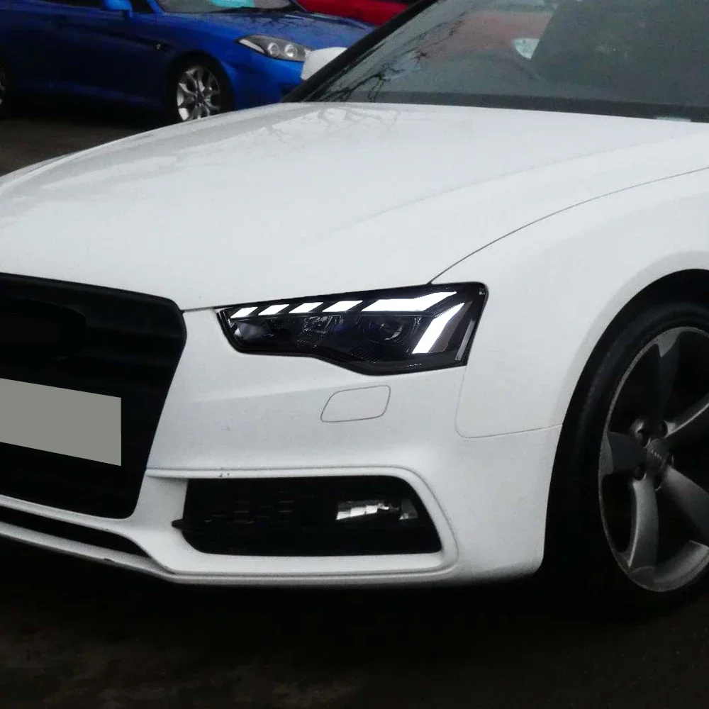 مصابيح السيارة الأمامية لأودي A5 A5L S5 RS5 2008-2016 LED مجموعة المصابيح الأمامية للسيارات ترقية عالية الجودة عدسة العارض الملحقات