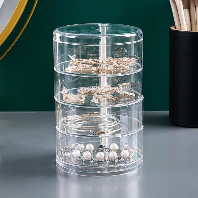 Rotary jewelry storage box Round multi-layer display stand DIY bead jewelry classification