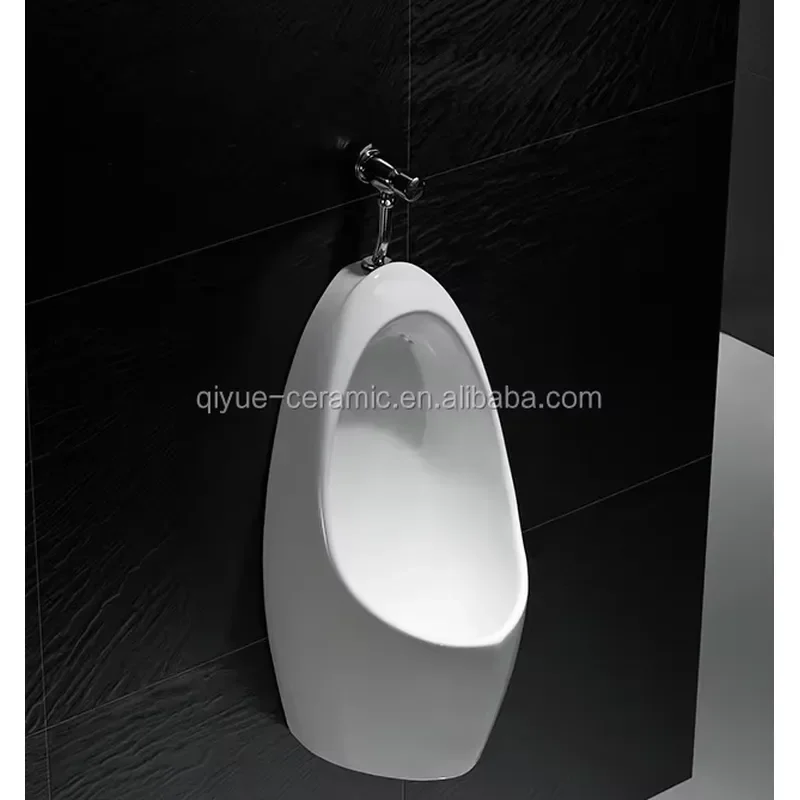 Wall Mounted Ceramic Urinal for Men Manual Flush Waterless Design Bathroom Fixture Durable Sanitary Ware Home Hotel Use Men