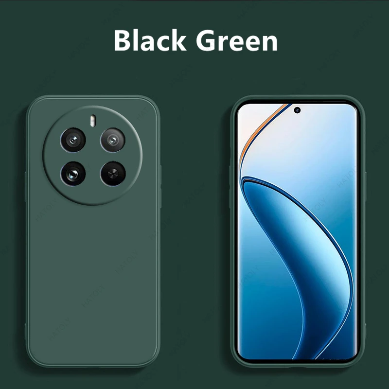 Coque de téléphone en silicone liquide d'origine, coque arrière pour Realme 12 Pro Plus