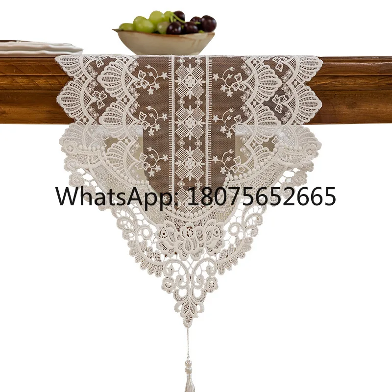 Coffee table long cloth tv cabinet decorative cover white household