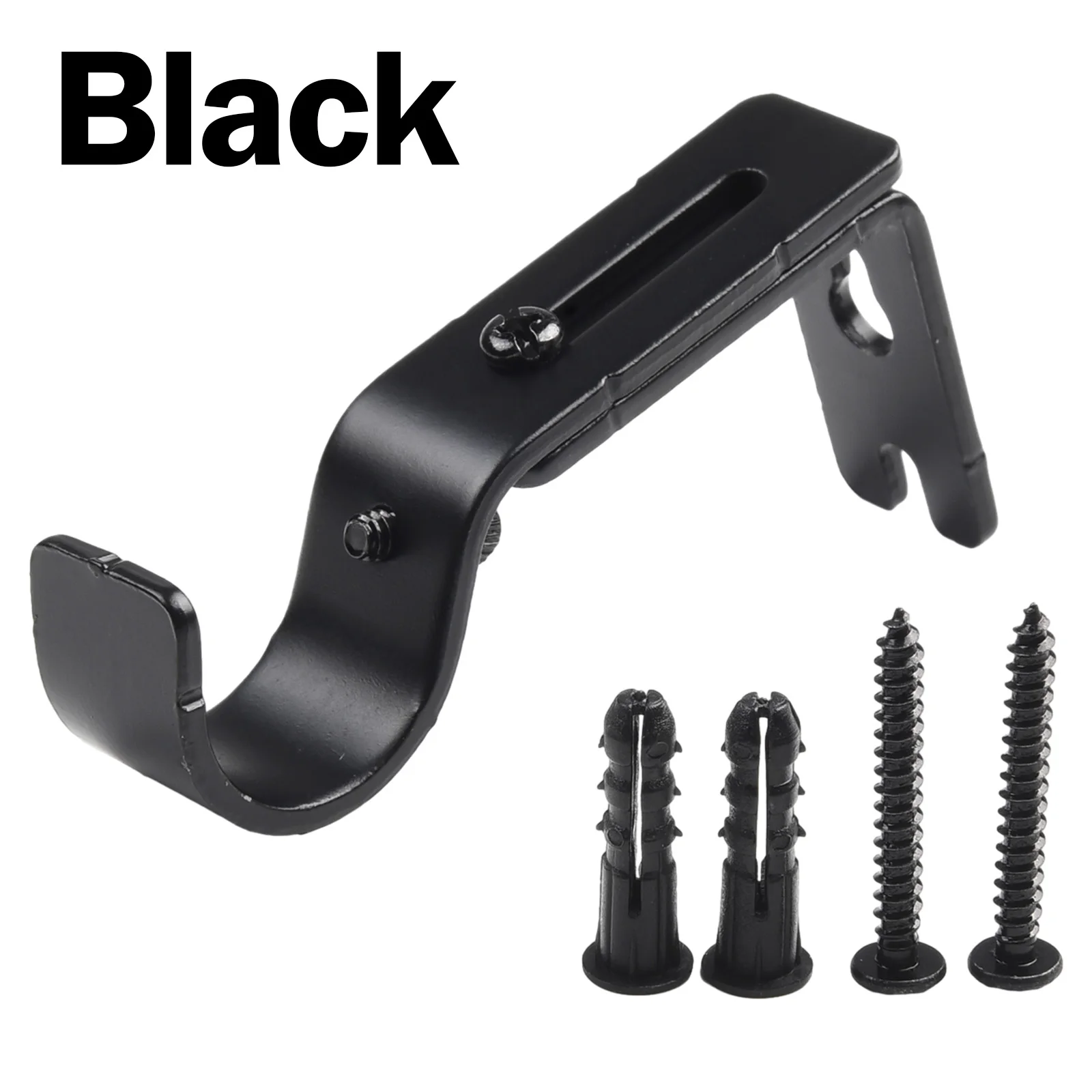 

High Quality Bracket Plus Set Finials For Drapery Rod Poles Hooks With Screws And Fittings 2.5 Mm Thick Bracket
