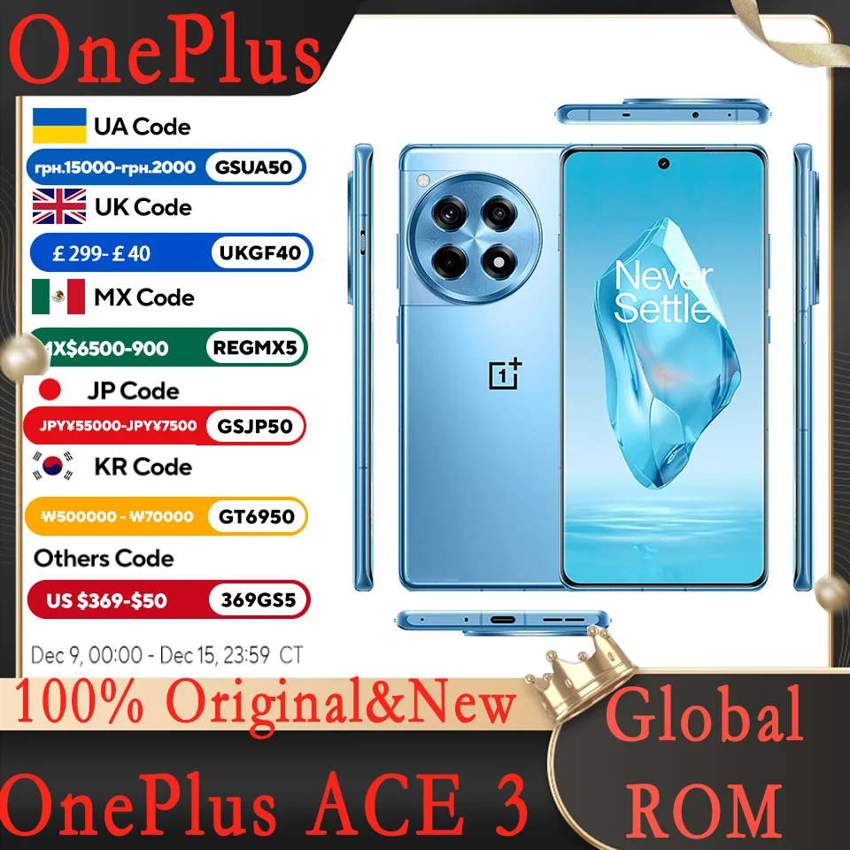 Supervooc-スマートフォン,100% オリジナル,Oneplus ace 3, 5g,6.78インチ,Snapdragon 8 gen 2,50mp,Bluetooth 5.3, 100w