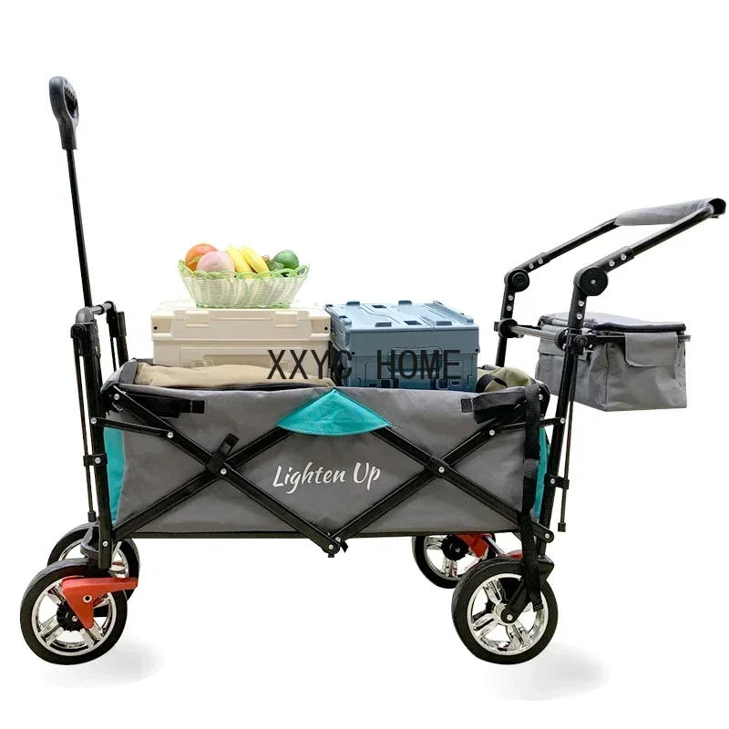 

Кемпинговая тележка Складная тележка Пляжная складная универсальная сверхмощная тележка для кемпинга Бакалея Садовая машина Открытый кемпинг