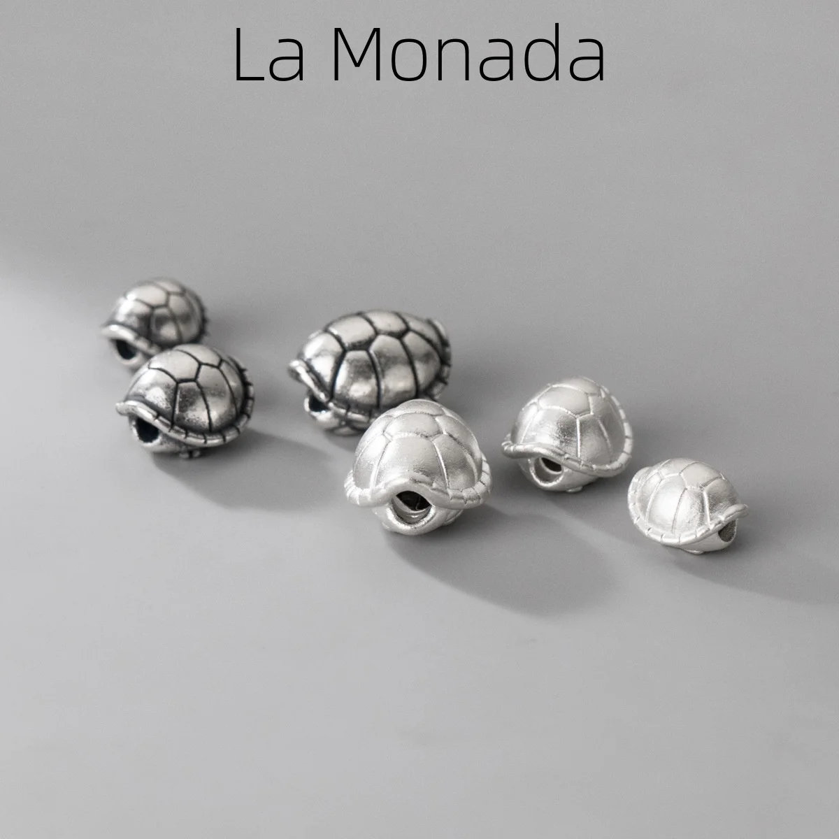 999 Silver Bead Tortoise Shell 3D Hard Silver Turtle Charm Spacer Bead DIY Bracelet Jewelry Making Accessories