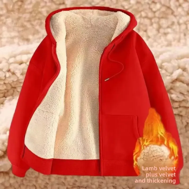 سترة رجالية بقلنسوة مبطنة بالصوف ثقيلة الوزن للخريف والشتاء، سترة مخملية سميكة غير رسمية، سترة سوداء للمراهقين