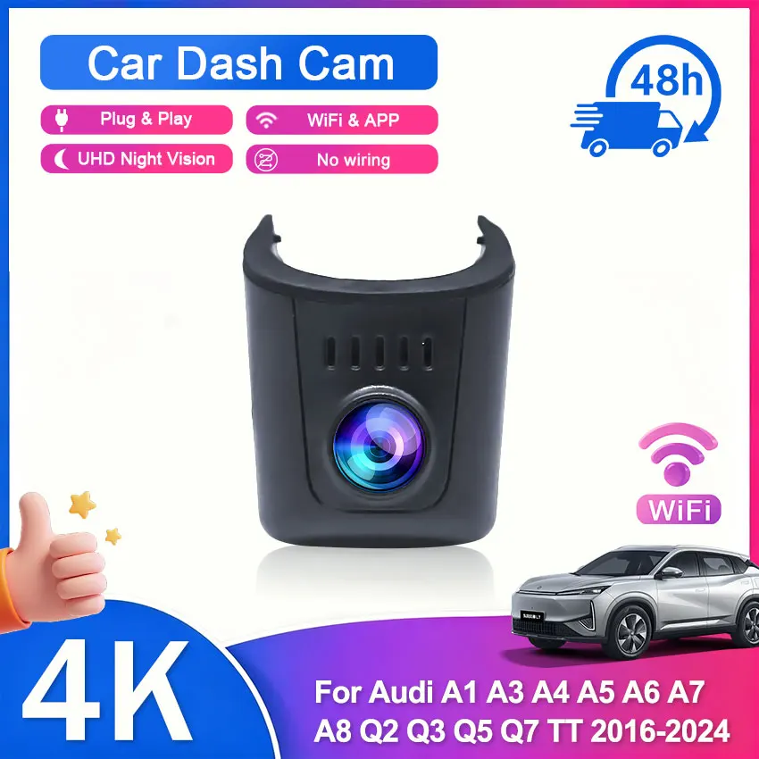 

4K Dash Cam for Audi A3 A4 A5 A6 A7 A8 Q3 Q5 Q7 Car DVR Camera for audi B4 B5 B6 B7 B8 B9 C5 C6 C7 8v 8p RS TT 2016-2026