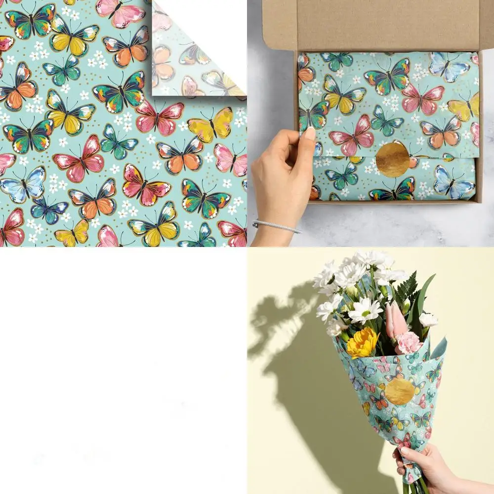 Colorful Butterflies 20 x 30 Gift Tissue Paper, 48 Sheets