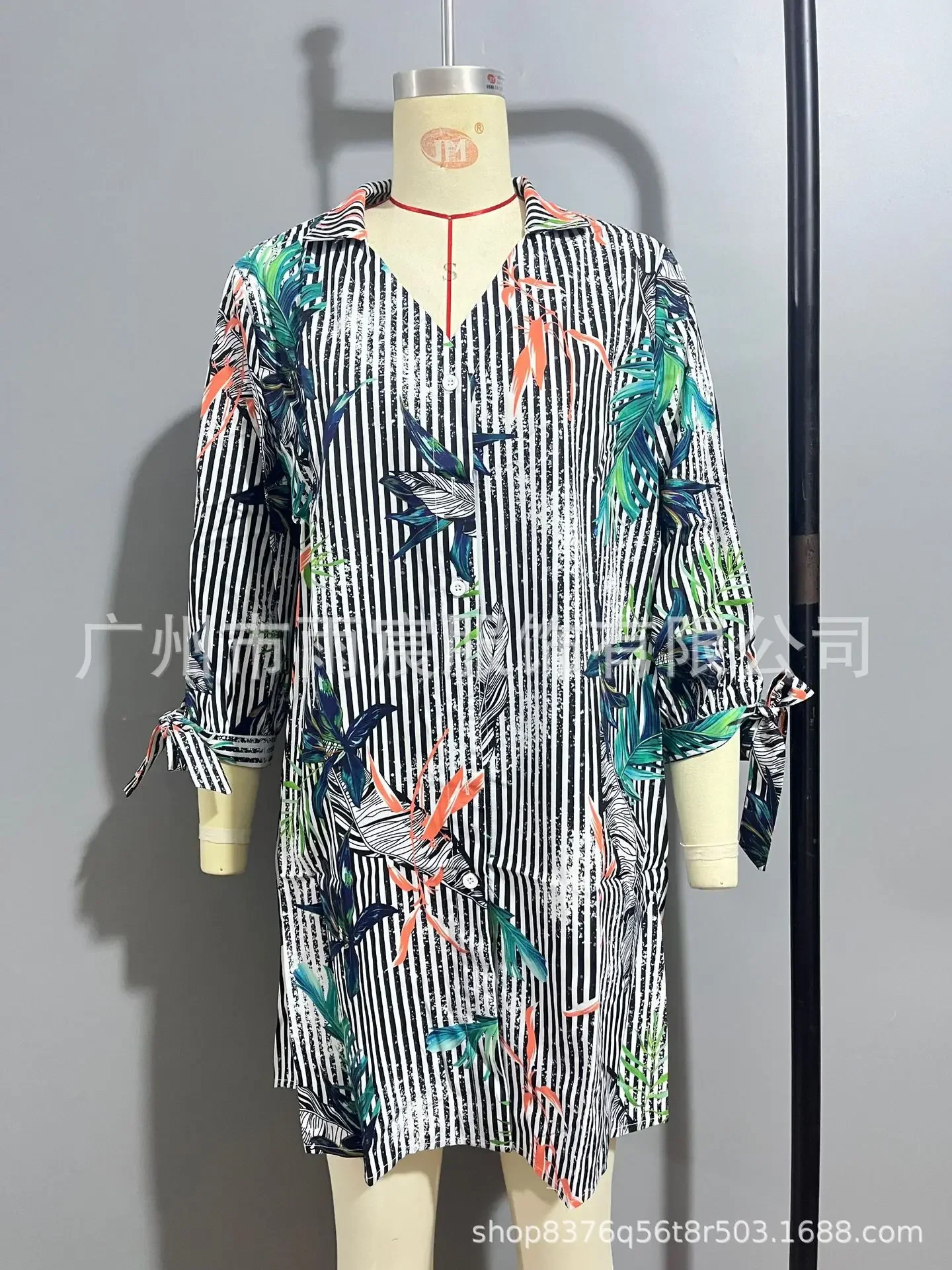 CPSYMYM  Fashion Floral Print Button Bikini Shirt Cover Up For Women Loose Holiday Chiffon Beach Dress Summer Casual Dress Beach