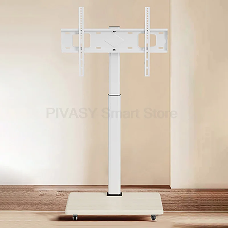 

Универсальная подставка для телевизора, белая мобильная тележка на колесиках, напольная стойка для дома, 55/65/75 дюймов, регулируемая высота, стильный дизайн
