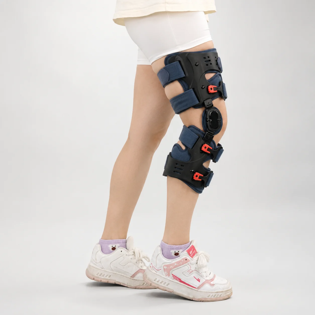 PVC exoskeleton foldable knee pads for outdoor hiking, leg supports, mountaineering aids, spring boosters for walking and sports