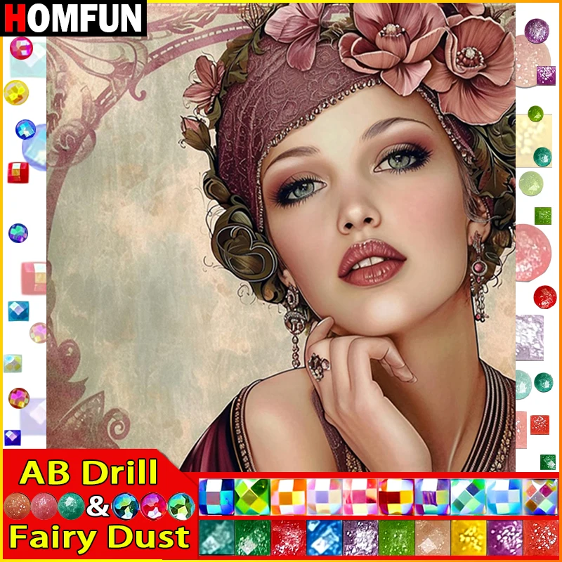 HOMFUN Fairy Dust AB Art 5D Diy Diamond Painting 