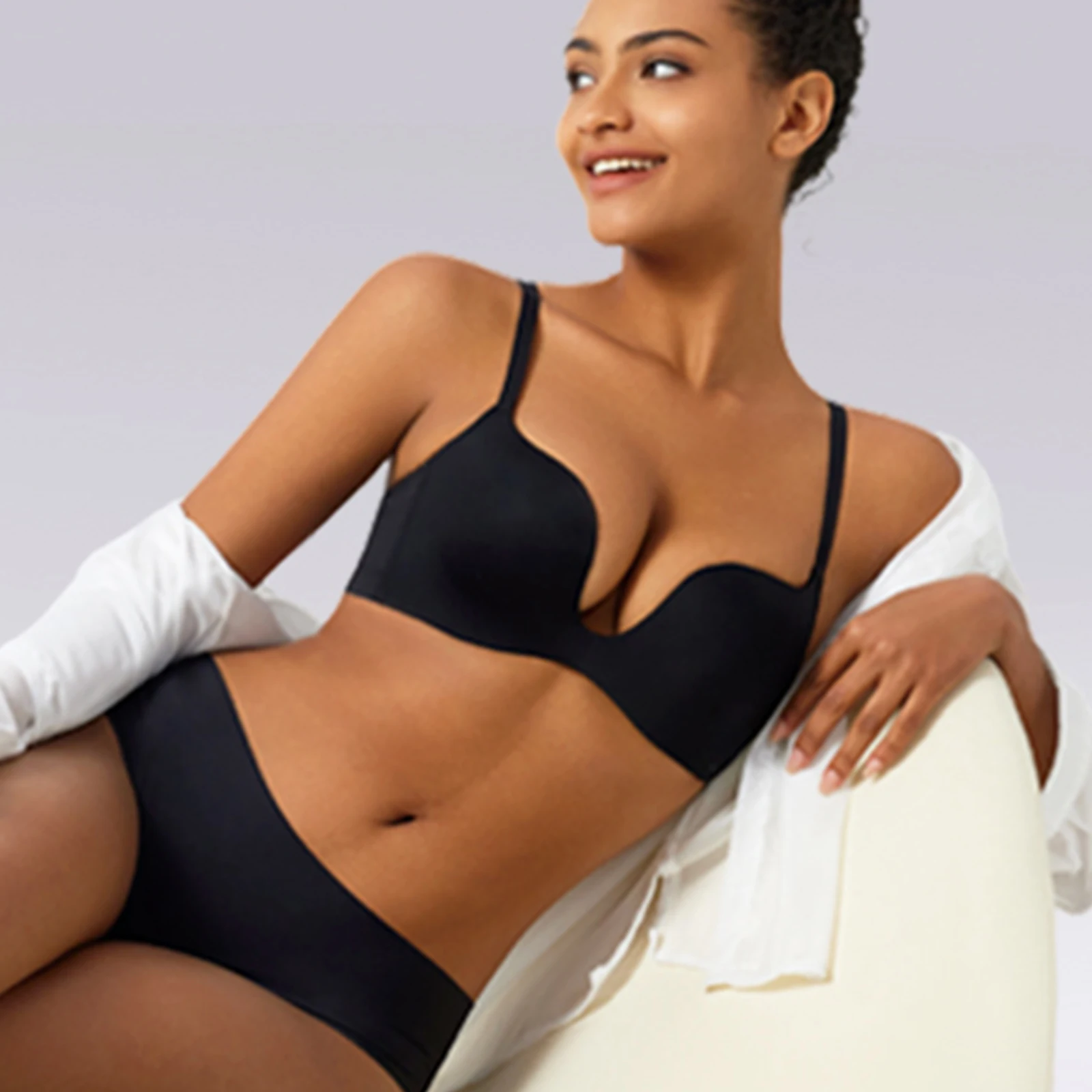 

2025 Hot Sale Wireless Push Up Bra Seamless No Steel Ring Thin Padded Sexy Lingerie Adjustable Straps Comfort Everyday Bras