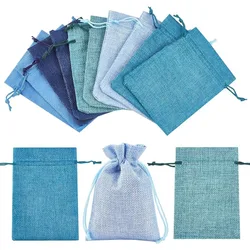 25 Pcs Burlap Packing Pouches with Drawstring Design Linen Burlap Pouches Gift Bags Small Candy Pouch Gunny Sack Bags