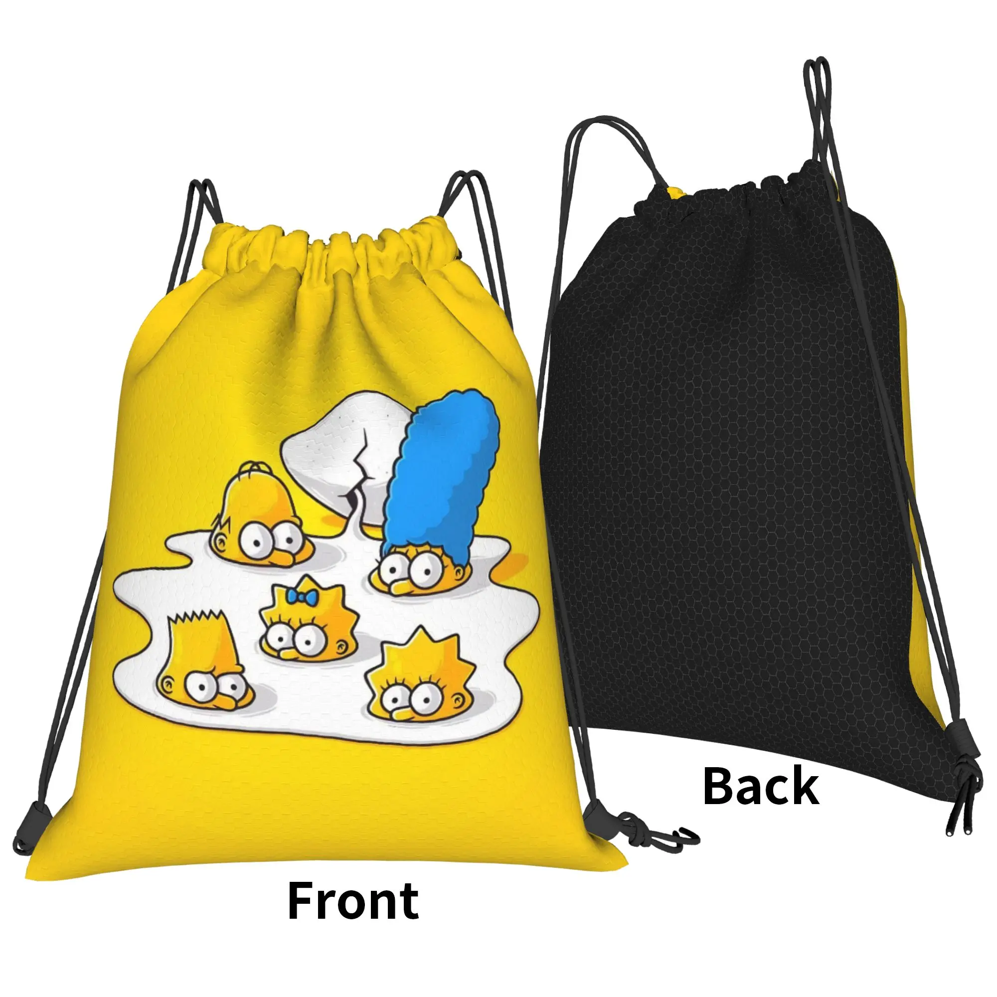 Simpsonsed Cartoon  Drawstring Backpack Gym Sports Sackpack Water Resistant  String Bag for Exercise view 2