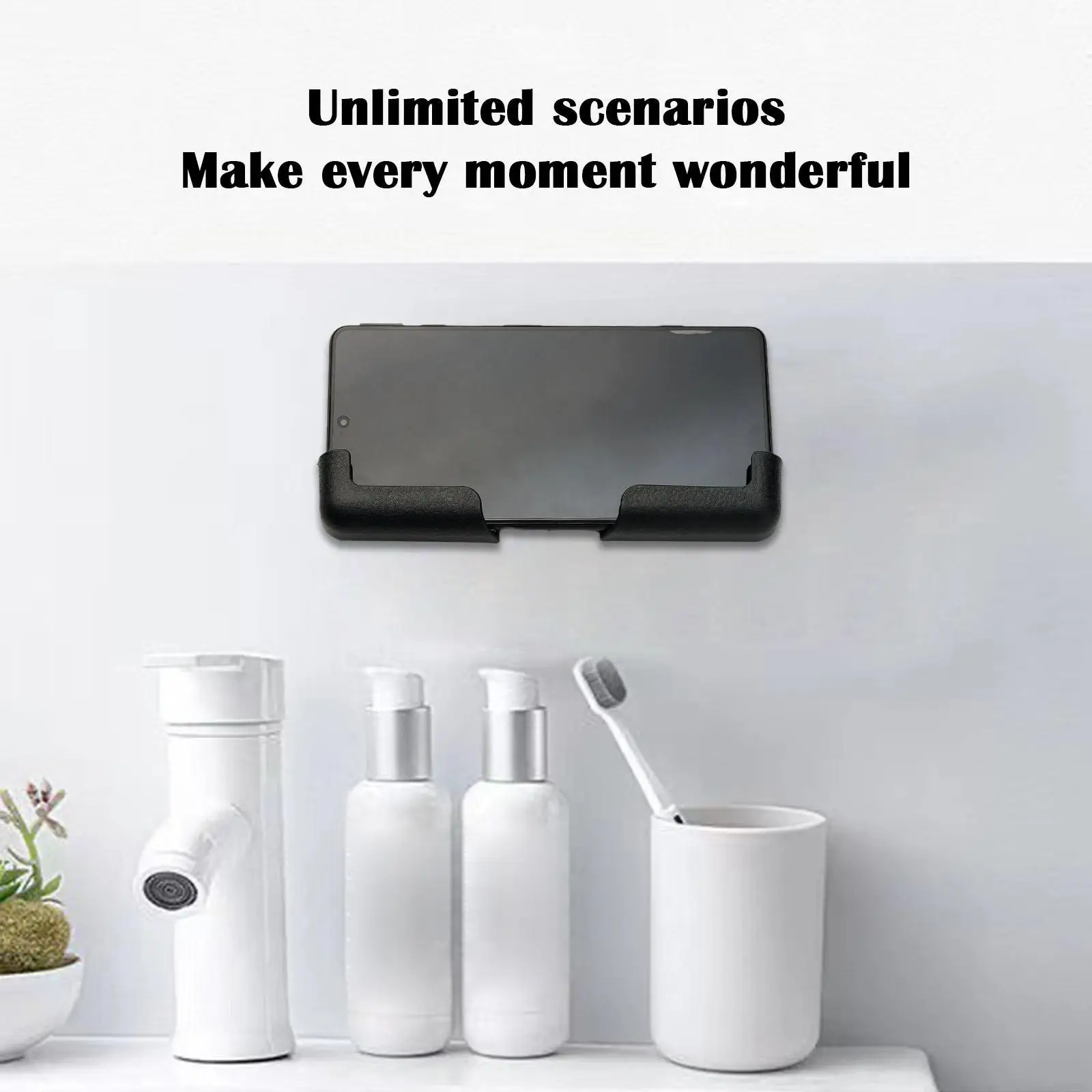 1pair Self-adhesive Mobile Phone Holder Wall Mounted Charging Bracket Car Navigation Kitchens Bedrooms Phone Holder