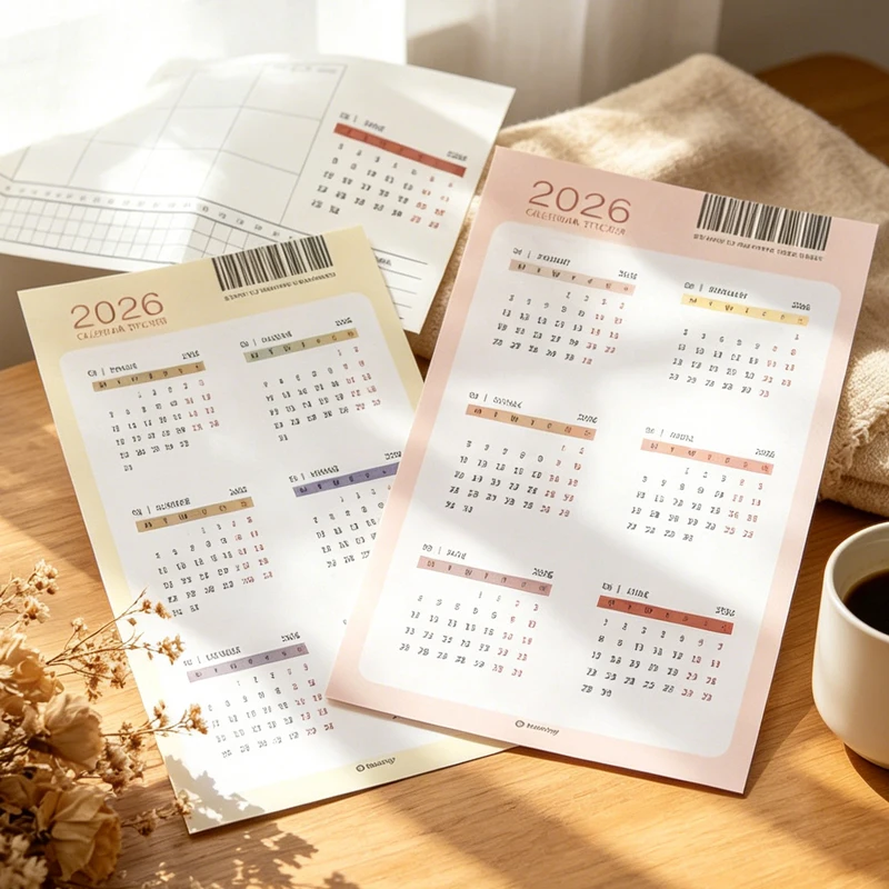 Fromthenon 2026 Calendar Stickers Traveller\'s Notebook Planner Journal Annual Calendar Stickers Office Stationery Supplies
