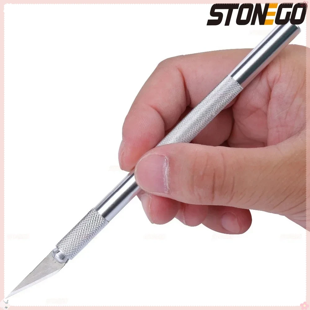 STONEGO Paper Cutter Scalpel Pen Knife with Steel Blades for Arts Crafts Drawing DIY Repair Hand Tools